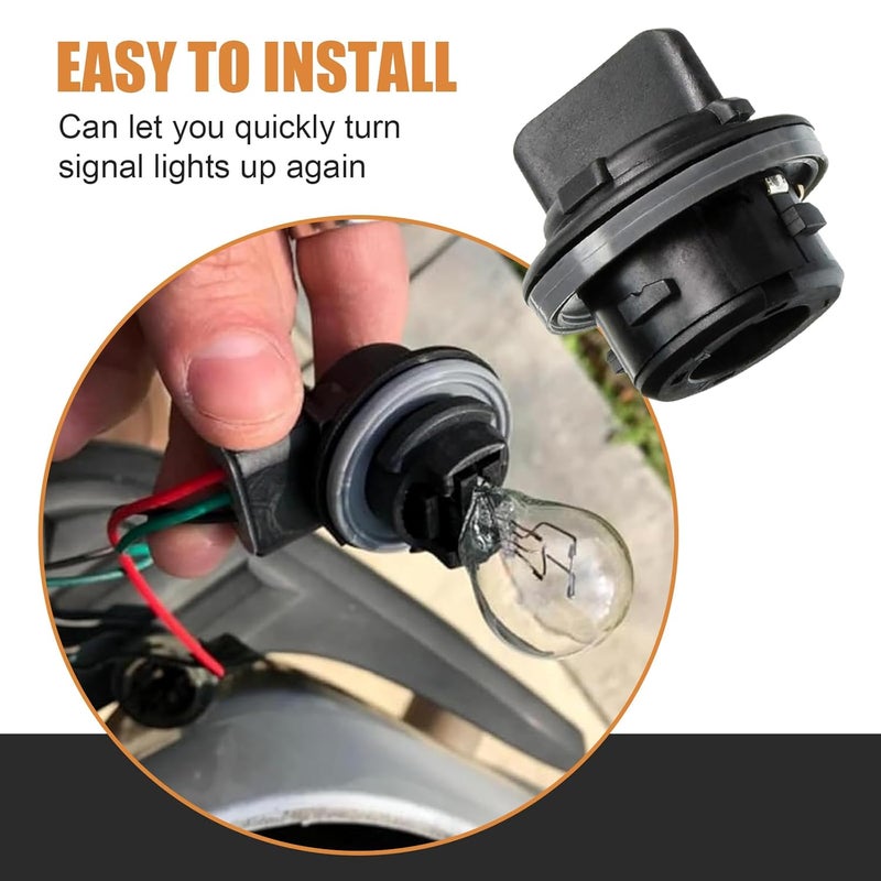 Teybouk Car Front Turn Signal Light Bulb Holder, Waterproof Vehicle Bulb Socket, Copper Terminal Connectors Fits Lighting System, Compatible with Hyundai, Kia, Elantra 92166-3K000 (Black) - Image 3